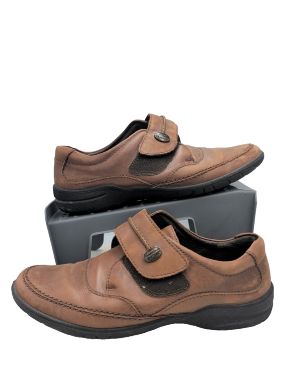 Josef Seibel Brown Leather Comfort Shoes Hook Loop Womens eu 39 Us 8.5 Orthotic